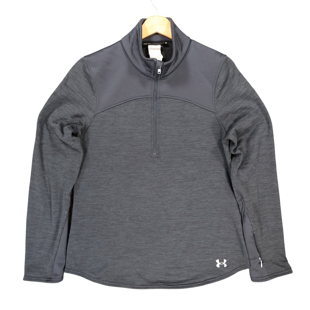 Under Armour‎ ColdGear Quarter Zip Pullover Womens Medium Black Excellent Fitted